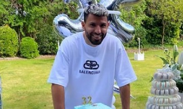 El Kun Agüero festejó su cumpleaños en cuarentena