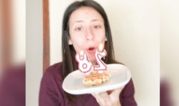 Veronica celebrando sus 28 añitos en Palencia, España.