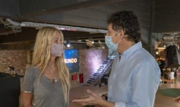 Posse visitió el nuevo espacio creativo de Cris Morena en Martínez