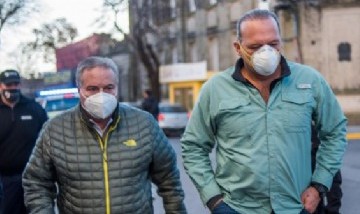 Sergio Berni siguió su maratónica recorrida visitando Salto