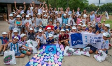 Galmarini cerró la actividad recreativa sobre cuidado del agua que AySA realizó en las colonias de verano
