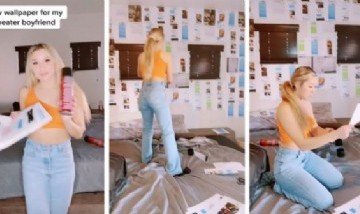 Insólito: Su novio le era infiel y le empapeló la casa con mensajes que él le mandaba a otras mujeres
