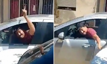 Una mujer filmó a su ex pareja mientras rompía su auto con un martillo y lo detuvieron: mirá el video