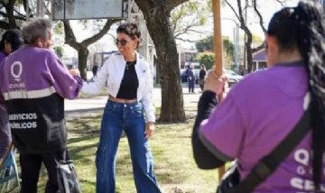 Mayra Mendoza supervisó tareas de limpieza y embellecimiento en el Parque de la Ciudad