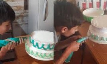 Tiene 10 años, se quemó el 25% de su cuerpo y hace tortas para pagarse la operación