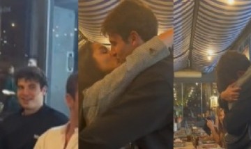 Su novia que vive a 2000 km de distancia lo visitó de sorpresa y su reacción levanta sospechas