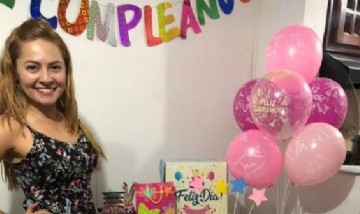 Jenniffer festejando su cumpleaños en Cartagena, Colombia.