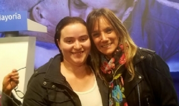 Plenario del FR, Anabel Soto de Souza junto a Malena Galmarini. Parque Norte, Buenos Aires.