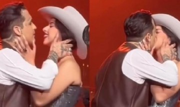 Christian Nodal y Ángela Aguilar gritan su amor a los cuatro vientos sobre el escenario