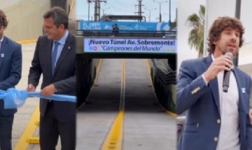 Juan Andreotti, Sergio Massa y Malena Galmarini inauguraron el Túnel de la Avenida Sobremonte
