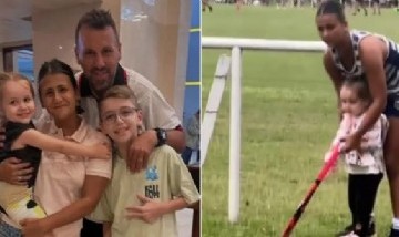 El orgullo del Ogro Fabbiani por el debut de su hija Uma en la primera de hockey femenino