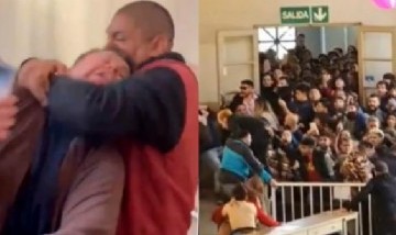 A las piñas en la UBA: batalla campal en la Facultad de Derecho por una asamblea estudiantil
