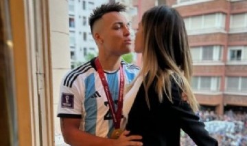 Lautaro Martínez fue nuevamente papá, nació Theo que vino con la Copa del mundo bajo el brazo