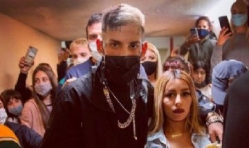 Mirá la reacción de la novia de L-Gante al verlo junto a dos chicas en un show