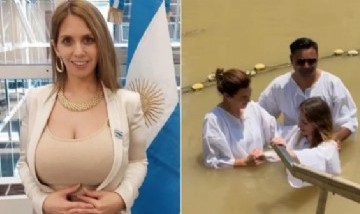 El bautismo de la diputada cordobesa María Celeste Ponce en el río Jordan: "Morí para renacer"