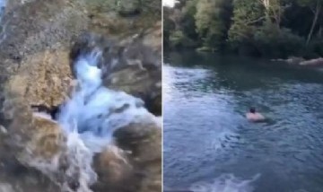 Viral: Se lanza por túnel natural acuático más largo y el final viral sorprende en redes