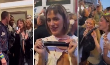 Tini Stoessel y Chris Martin cantaron en las calles de Dublín y enloquecieron a sus fanáticos