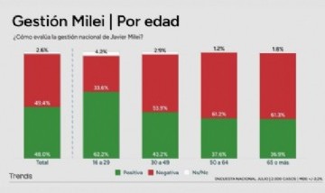 Sólo los jóvenes sostienen la imagen positiva de Milei, clave de su respaldo electoral