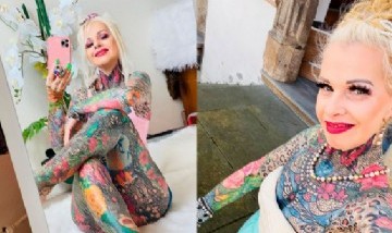 Es furor en las redes: la alemana Kerstin Tristan, comenzó a tatuarse hace 10 años