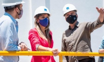 Malena Galmarini y Juan Zabaleta recorrieron las obras de ampliación de la Planta Depuradora Hurlingham