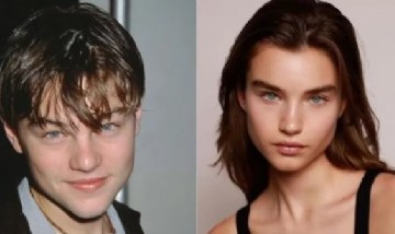 El increíble parecido entre Leonardo Di Caprio y su novia de 22 años que se volvió viral