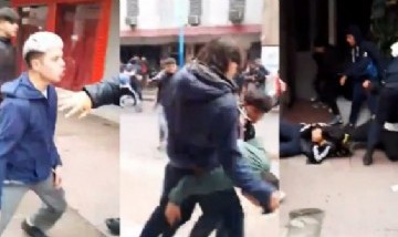 Batalla campal en pleno centro de Tucumán entre estudiantes secundarios de dos colegios