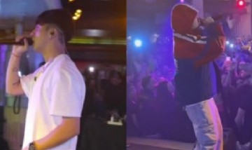 Rusherking visitó Bariloche y sorprendió a un grupo de egresados en un boliche