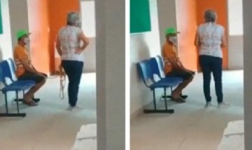 Una mujer ató a su marido con una soga y lo llevó a vacunarse contra el Covid-19