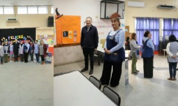 Fernando Gray visitó un jardín de infantes en Monte Grande y entregó equipamiento clave
