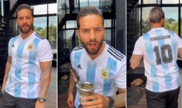 Maluma confirmó su regreso a la Argentina con la camiseta de Diego y tomando mates