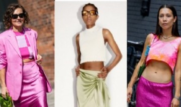 Vuelve la vestimenta icónica de los 2000, la dupla Y2K: faldas satinadas y sandalias