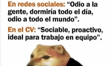 En redes sociales / en el CV