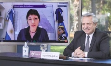Mayra Mendoza participó de la videoconferencia de Alberto Fernández sobre obras públicas con perspectivas de género