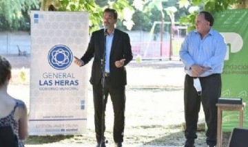Sebastián Galmarini estuvo en General Las Heras para inaugurar la Plaza de las Infancias