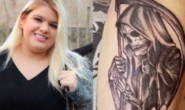 Escalofriante: More Rial se tatuó a San La Muerte y generó estupor en redes