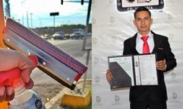 Un joven limpiaba vidrios, se recibió de ingeniero industrial y su historia conmovió en redes