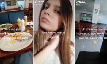 La invitó a comer, en medio de la cita le dijo que iba al baño, pero no volvió más