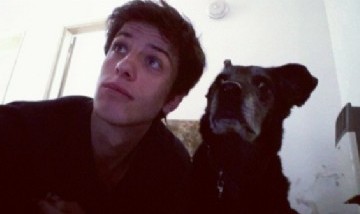 Luque y su perrito, Rosario, Santa Fe.