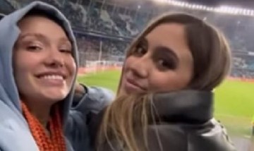 La Joaqui invitó a Morena Beltrán a vivir una noche de Copa Libertadores en la cancha de Racing