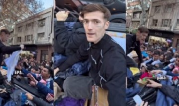 Video: Caos y peleas en el centro de Mendoza por un influencer que regalaba ropa en la calle