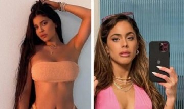 Kylie Jenner y Tini Stoessel comparten look sexy: jogging y top naranja neón