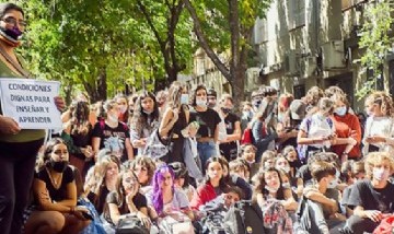 Estudiantes de la Nigelia Soria se movilizaron en reclamo de mejoras edilicias
