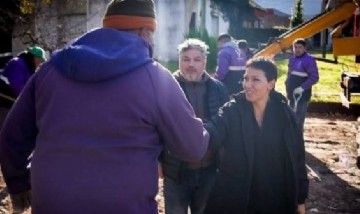 Mayra Mendoza supervisó trabajos de bacheo de hormigón en Quilmes Oeste