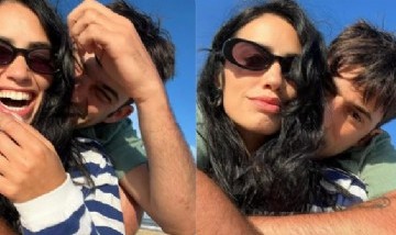 La cantante y el conductor oficializaron su vínculo a través de las redes sociales con un emotivo carrusel desde la playa.
