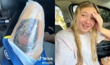 La reacción de la novia de un hincha de Rosario Central que se tatuó la cara de Russo