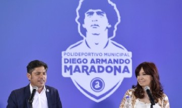 Kicillof acompañó a Cristina Kirchner en la inauguración del Polideportivo Diego Armando Maradona