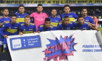 AySA y AFA concientizaron sobre el cuidado del agua en la octava fecha de la Copa de la Liga