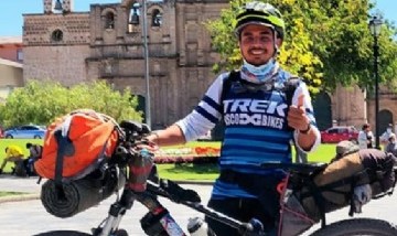 Pedaleó desde México hasta Mar del Plata para reencontrarse con su novia