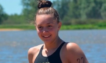 Pilar Tellería se convirtió en la mujer más joven en cruzar a nado el Río de la Plata