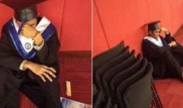 Un joven rompió en llanto porque se graduó pero su familia no asistió a la ceremonia